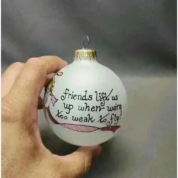 Christmas Ornament Dillard's Heart Gifts Hand Painted Angel Friends Lift Us Up.. - Picture 6 of 7